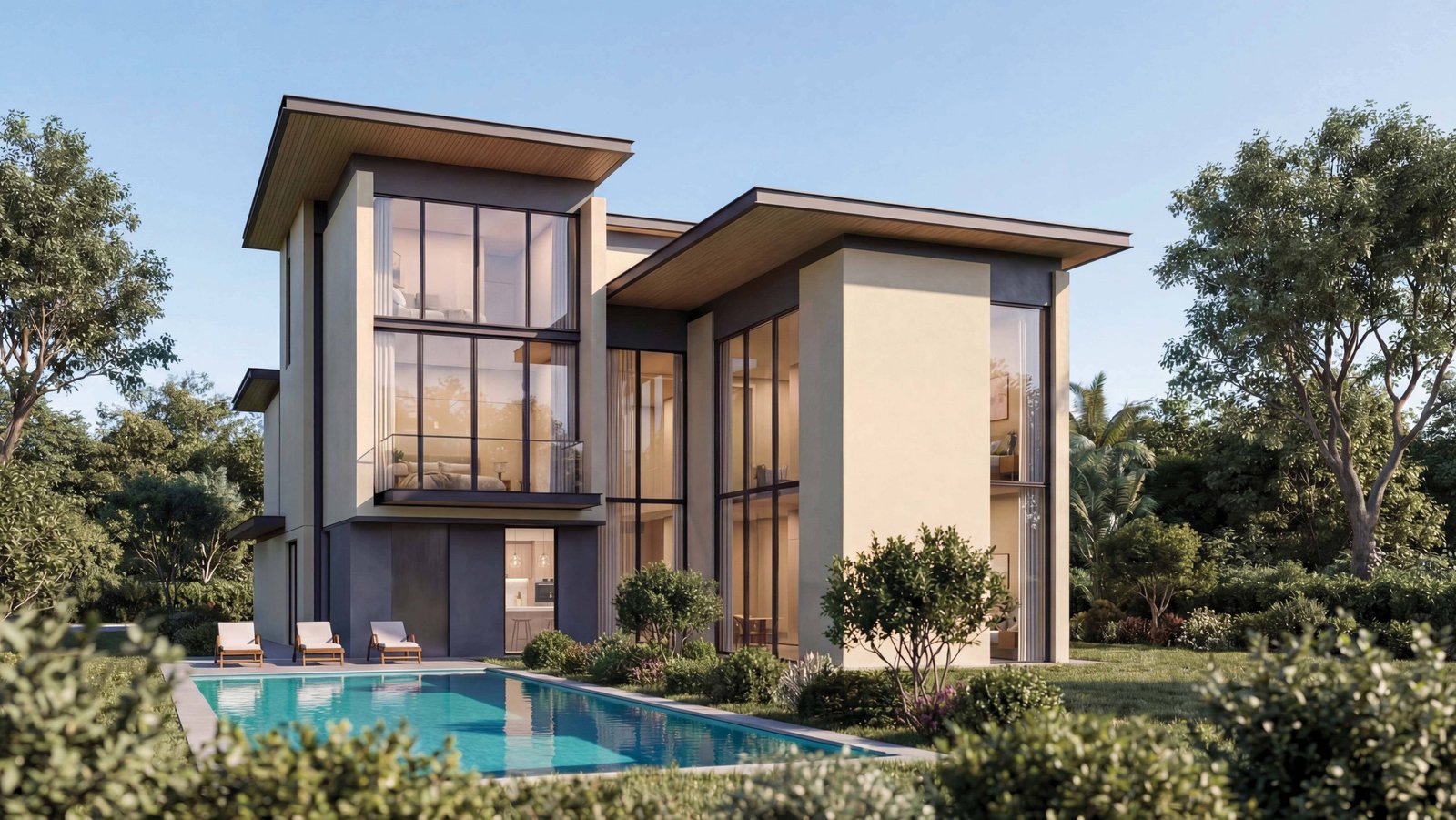 Luxury estate villas at The Orchard in Sobha City Abu Dhabi surrounded by lush greenery and landscaped boulevards