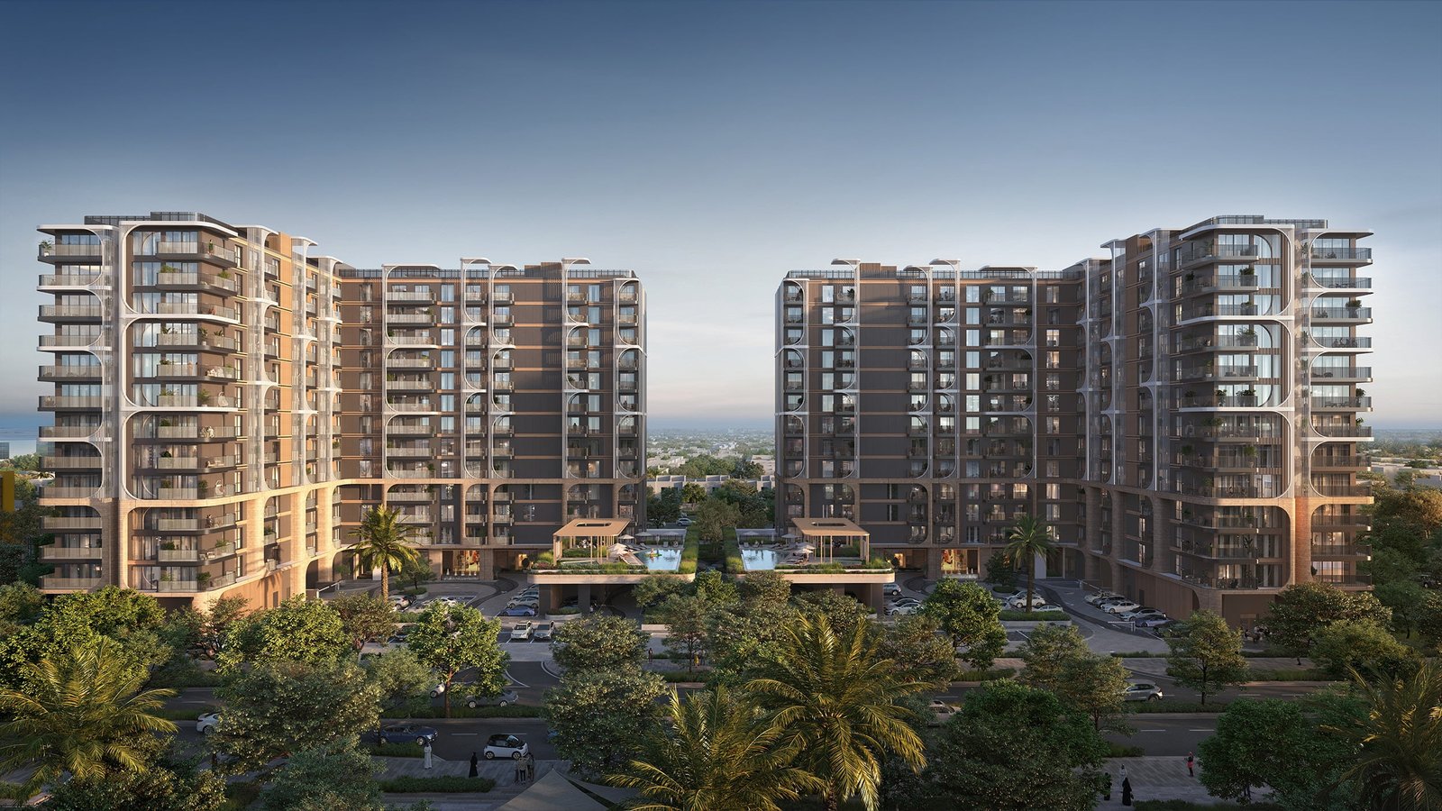 View of Yas Living’s canal-side location in northeast Yas Island. This unique setting in Abu Dhabi blends water views, urban convenience, and se